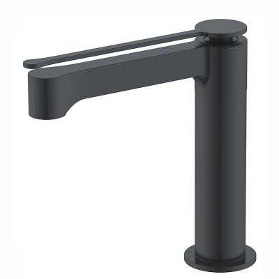 China Modern Original Design Bathroom Kaiping Basin Brass Matte Black Faucets for sale