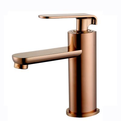 China Modern Kaiping Hot And Cold Bathroom Rose Gold Water Faucet for sale