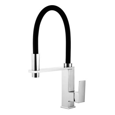 China Sense Faucets Faucet Maker Black Chrome Deck Mounted Hot Cold Kitchen Faucet for sale