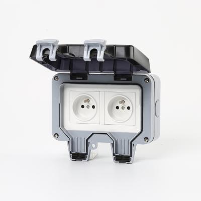 China Residential / Multi-Purpose French Outdoor Waterproof Switch Outlet Box Single And Double Waterproof Socket Box for sale