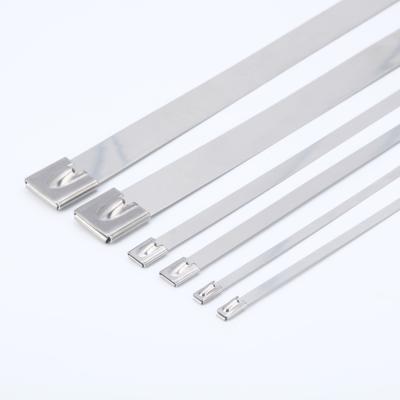 China Shipbuilding 304/316 Ball Lock Stainless Steel Cable Ties Metal Cable Pack for sale