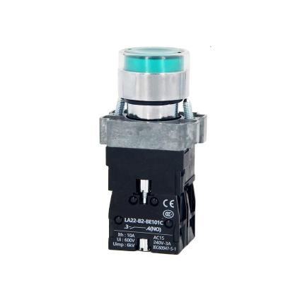 China Xb2 Series Plastic Green Led Flat Illuminated Momentary Push Button Switch With Lamp for sale