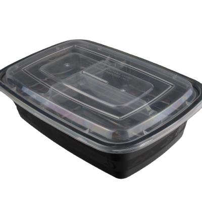 China Factory Directly Disposable Professional Supply Disposable Plastic Compartment Boxes 1150ml Disposable American Plastic Rectangular Food BO for sale