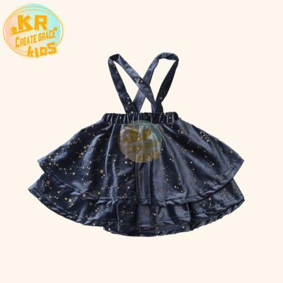 China Anti-wrinkle New Arrival Girls Clothing Velvet Winter Skirt Warm Star Sequins Ruffles Dresses For Girls for sale