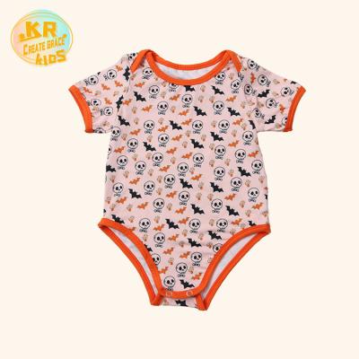 China Toddler Girls Clothing Short Sleeve Romper Halloween Print Jumpsuit Cotton Cloth Baby Casual Outfit for sale