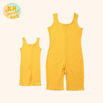 China Vintage Newcomer Mom and Daughter Set Toddler Girl Sleeveless Clothes Home Wear Kid Girl Shorts Set for sale