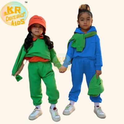 China Comfotable new arrival children's two-piece pants set thick sweater fabric hoodie customization winter clothes for sale