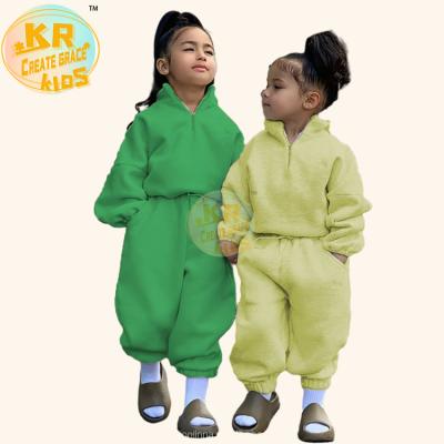 China High Quality Casual Children's Suit Solid Color Kids Sweated Suits Warm Hoodies For Girls for sale