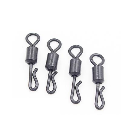 China Brass with Nickel Plating Matt Black Carp Fishing Quick Change Bearing Swivels Lengthened Q-Shaped Swivel for sale