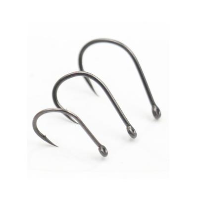 China Carp Fishing China Wholesale Gun Smoking Gray Tef Coated Carp Hooks Wide Yawn Barbed Carp Hooks for sale