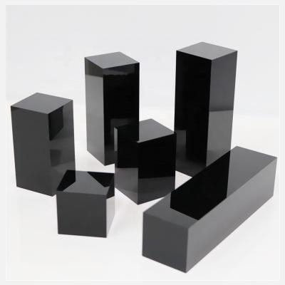 China Jewelry Showing Logo Block Solid Cube Block Acrylic Black For Jewelry Display for sale