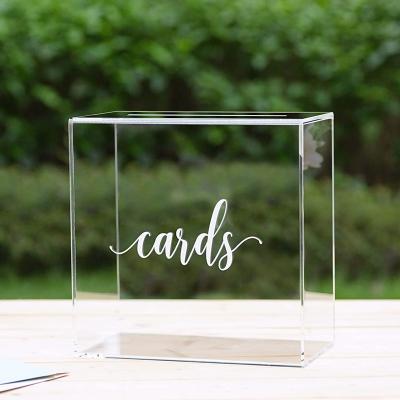 China Environmental Friendly Clear Acrylic Wedding Card Storage Box for sale