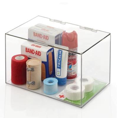 China Dust Make Clear Acrylic Storage Display Container Stackable Box With Hinged Lid Resistant for sale