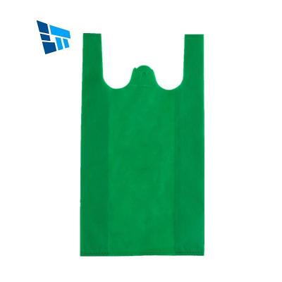 China Hot Sale Non Woven Handled Supermarket T-shirt Shopping Bag Nonwoven Vest Bag Wholesale For Shopping for sale