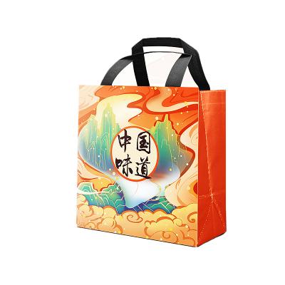 China Handled Recycle Grocery Bag Non Reusable Tote Shopping Bag Laminated Woven Bag for sale