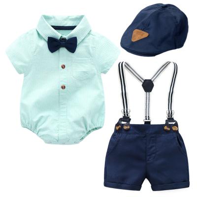 China Wholesale Anti-Shrink Formal Clothing Sets 3-Piece Infant Boy Summer Clothes Infant Overalls Suit Kids Baby Clothes for sale