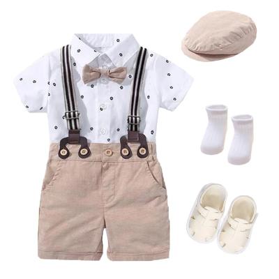 China New 3pcs Kids Baby Boy Formal Gentleman Teams Little Flower Kids Matching Hat With Boys Suit for sale