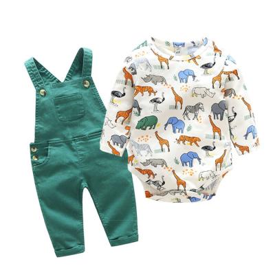 China Toddler Boys Anti-Shrink 2 Piece Spring Clothing Set Custom Printed Casual Stylish Baby Boys Clothing Set 2022 for sale