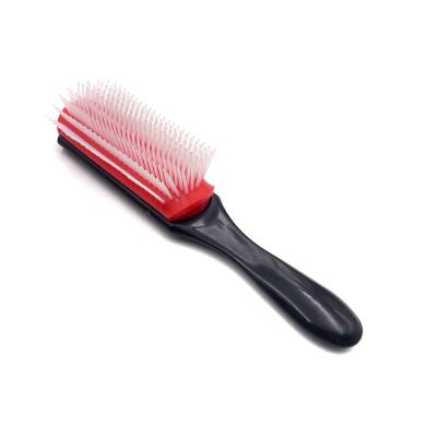 China Waterproof 9 Rows Nylon Hair Brush Bling Plastic Handle Broom Plastic Denman Mens Styling Hair Brushes for sale