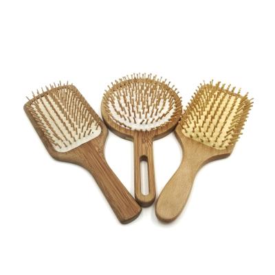 China Large Round Bristle Square Paddle Brush Customized Blended Hair Plastic Nylon Laser Vending Wood Round Wood Hair Care, Round for sale