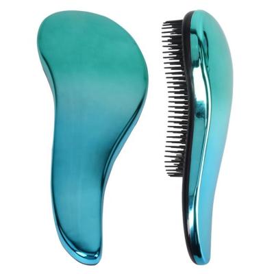 China New Fashion Waterproof Best Selling Green Blue Color Hairbrush Barber Care Detangle Brush Custom Electroplating Hair for sale