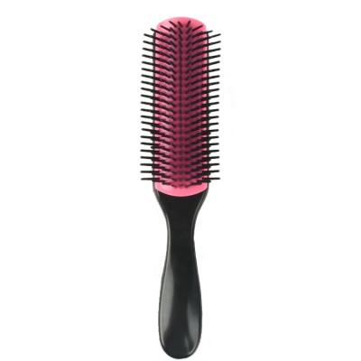 China 4g top selling 9 lines nylon pins custom logo denman styling hair brush ABS plastic denman hairbrush for sale