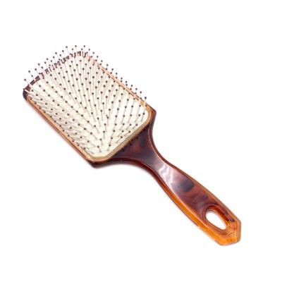 China Wholesale Waterproof Amber Paddle Cushion Plastic Hair brush soft nylon bristle Detangling Logo Hair Brush Nylon or bristle or wood accept for sale