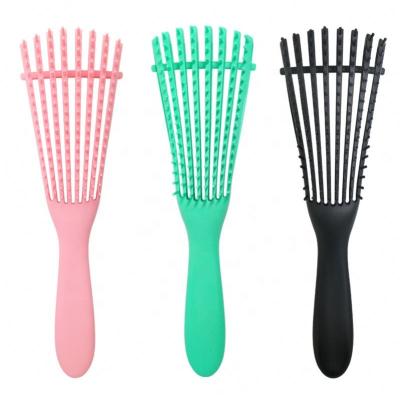 China Wholesale Custom 4g Logo Products Eight Rows Detangling Massage Detangle Hair Brush For Curly for sale