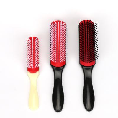 China Cushion Amazon Denman Straightens Detangling Hair Brush Hot Selling Personalized Comb + 9 Row Nylon Hair Smooth+Massage Brush Customzied 81g for sale