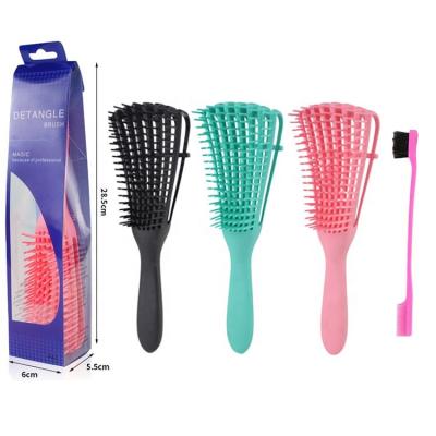 China Waterproof Scalp Massage Comb Women Detangler Hairbrush For Salon Hairdressing Styling Tool African Knot Wet Dry Curly America Tangle for sale