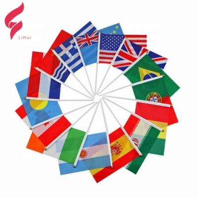 China World Cup Eco-friendly European Cup Banner National Custom Printing 14 x 21CM Contry String Flag Decoration Flag Fan Color National Flag for sale