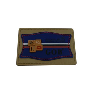 China Sustainable Fashion Embossed Garment Leather Back Patch Brands Jacket Leather Custom Logo Patches for sale