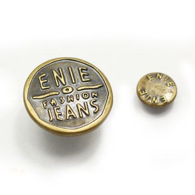 China Fashion viable custom metal logo brass jeans rivets custom buttons metal snap button for clothes for sale