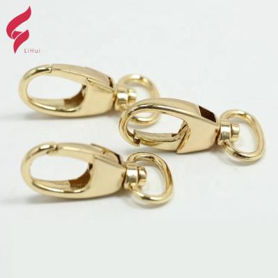 China Hot Sale Eco-friendly High Quality Shiny Gold Plated Hardware Bag Hardware Snap Hook Snap Hook Clip Swivel Hook For Handbags Custom Metal Eco-friendly for sale