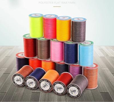 China Low Shrinkage 1mm High Tenacity Polyester Waxed Thread Leather Sewing Waxed Thread For Hand Sewing for sale