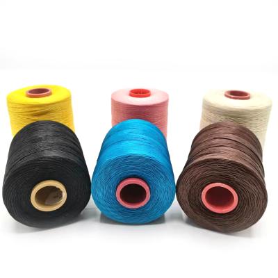 China Low Shrinkage Polyester Sticky Leather Waxed Thread 1mm 210D Waxed Thread For Leather Sewing Polyester for sale