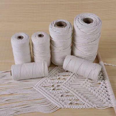 China 5Mm/100M Durable Soft Fancy Macrame Anti-pilling Tie Up 100% Cotton Rope For Home Decoration for sale