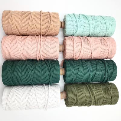 China Viable Natural Pure Woven Polyester Cotton Blended Rope 6MM for sale