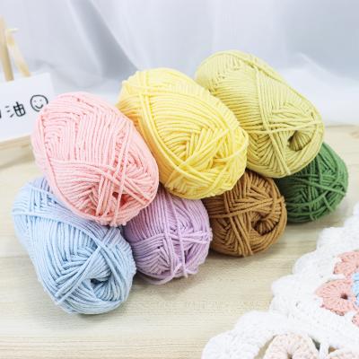 China Anti-pilling 4ply 5 ply organic 100g alize puffy knit crochet baby bamboo milk fine cotton hand knitting 8 ply knit crochet yarn for knitting for sale