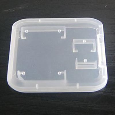 China New Useful 2 in 1 Transparent Plastic Case White Box for Storage Micro TF SD Memory Card Holder Box Portable 2 in Memory Cards Case for sale