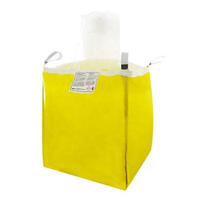 China Breathable PROSKY supplier super bag 1 ton big panel pp jumbo fibc u bag with 4 loops for sale