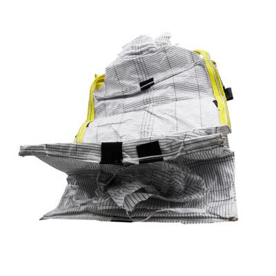 China PROSKY 1000kg Large Conductive Firewood Bag For Raw Wood Chips Wood Pellet Sack 0.45m3 Dump Valve Super Jumbo Bag for sale