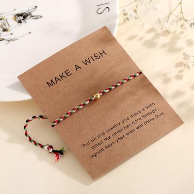 China Wholesale Trendy Simple Rope Bracelet Cotton Bangle Stainless Steel Bead Stainless Steel Jewelry Women Adjustable Bracelet for sale