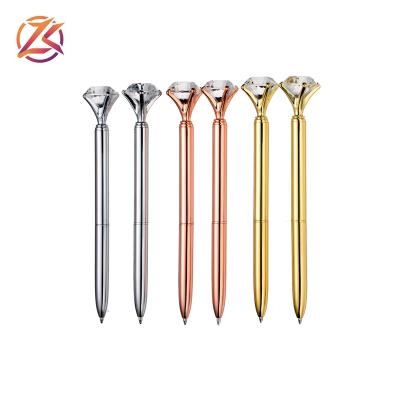 China office & School Pen Hot Sale Gold Diamond Gift Pen Metal Twist Plated Crystal Luxury Ball Pen for sale