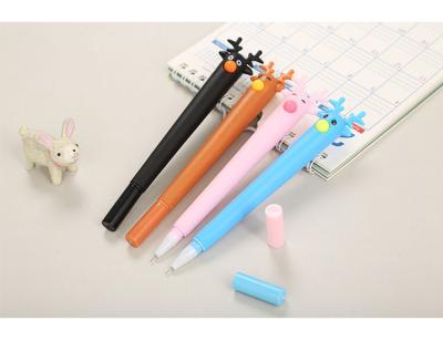 China Creative Gel Pen Christmas Gift Cute Beer Office School Supplies Pen 2021 Hot Sale Promotional Novel Shape Fawn Gel Pen for sale