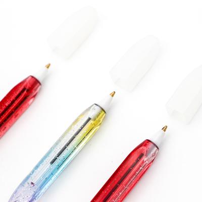 China Pen Factory Directly Colorful Gradient Promotional Twist Cute Cartoon Transparent Acrylic Ballpoint Pen Student for sale