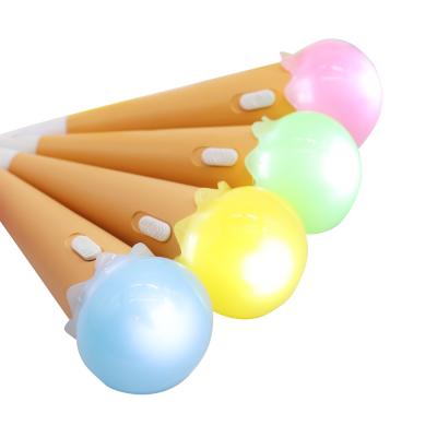 China Writing Promotional Gift Ice Cream Plastic Pen With LED Light For Kids Stationery EN71 Passed for sale