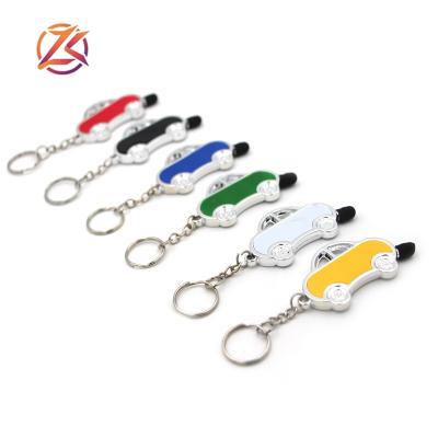 China office & School Pen Mobile Phone Touch Screen Stylus Metal Pen Car Shape Head Chain Pen Small Mini for sale