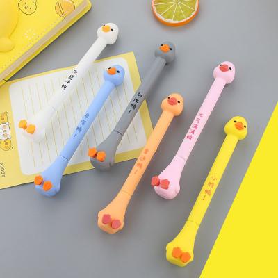 China Wholesale 0.5Mm Normal Gel Pen Cartoon Full Of Vitality Duck Shape Gel Pen School Stationery Gift for sale