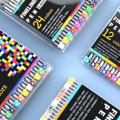 China Fine Line Fine Liner Fineliner Pen Point Marker Pen Multicolor Stroke Pen Line Art Feiner Fine Line Marker for sale